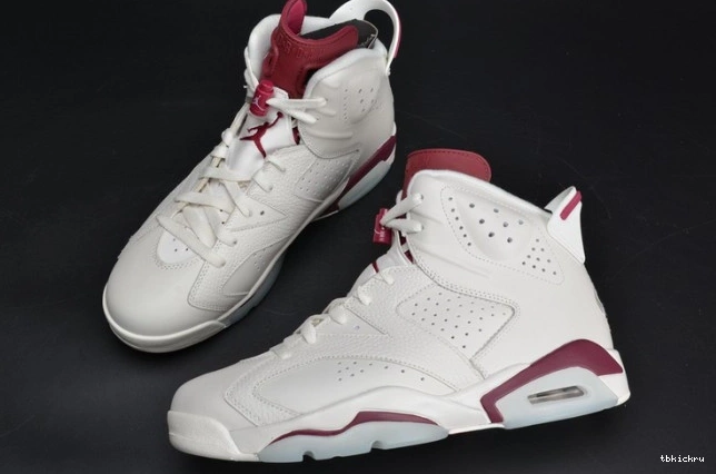 Cheap TBkick Air 6 Jordan 384664-116 white Maroon Retro 0724